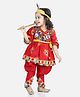 BownBee Full Sleeves Janmashtami Theme Krishna Costume Set - Red