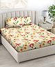 FABINALIV Multicolor Floral 300 TC Cotton Blend King Size Double Bedsheet with 2 Pillow Covers