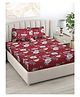 FABINALIV Maroon Floral 300 TC Cotton Blend King Size Double Bedsheet with 2 Pillow Covers