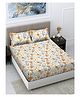 FABINALIV Multicolor Floral 300 TC Cotton Blend Super King Size Double Bedsheet with 2 Pillow Covers