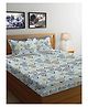 FABINALIV Multicolor Floral 300 TC Cotton Blend Super King Size Double Bedsheet with 2 Pillow Covers