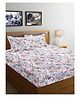 FABINALIV Multicolor Floral 300 TC Cotton Blend Super King Size Double Bedsheet with 2 Pillow Covers
