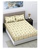 FABINALIV Multicolor Floral 300 TC Cotton Blend Super King Size Double Bedsheet with 2 Pillow Covers