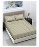 FABINALIV Multicolor Geometric 300 TC Cotton Blend King Size Double Bedsheet with 2 Pillow Covers