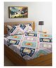 FABINALIV Multicolor Geometric 300 TC Cotton Blend King Size Double Bedsheet with 2 Pillow Covers