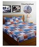 FABINALIV Multicolor Geometric 300 TC Cotton Blend King Size Fitted Double Bedsheet with 2 Pillow Covers