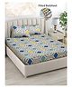 FABINALIV Multicolor Geometric 300 TC Cotton Blend King Size Fitted Double Bedsheet with 2 Pillow Covers