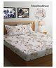 FABINALIV Multicolor Floral 300 TC Cotton Blend King Size Fitted Double Bedsheet with 2 Pillow Covers