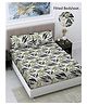 FABINALIV Multicolor Floral 300 TC Cotton Blend King Size Fitted Double Bedsheet with 2 Pillow Covers