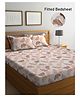 FABINALIV Multicolor Floral 300 TC Cotton Blend King Size Fitted Double Bedsheet with 2 Pillow Covers