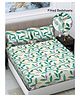 FABINALIV Multicolor Floral 300 TC Cotton Blend King Size Fitted Double Bedsheet with 2 Pillow Covers