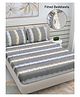FABINALIV Multicolor Striped 300 TC Cotton Blend King Size Fitted Double Bedsheet with 2 Pillow Covers