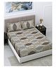FABINALIV Multicolor Ethnic 300 TC Cotton Blend King Size Double Bedsheet with 2 Pillow Covers