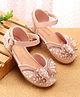 Babyoye Partywear Ballerinas with Velcro Closure & Butterfly Applique - Pink