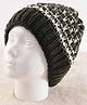 Pine Kids Knit Net Design Winter Cap - Dark Green