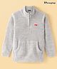 Honeyhap Premium Knit Solid Full Sleeves Sweater with Kangaroo Pocket - Grey