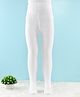Mustang Cotton Knit Full Length Solid Color Footie Tights - White