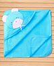Child World Terry Animal Embroidered Hooded Bath Towel L 76.2 x B 76.2 cm - Aqua Blue