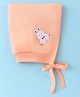 Child World Fleece Winter Cap with Rabbit Patch Peach - Diameter 19 cm