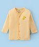 Child World Interlock Cotton Knit Full Sleeves Front Open Vest With Dog Print - Yellow