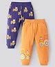 Bonfino 100% Cotton Knit Full Length Lounge Pants With Tractors Print Pack Of 2 - Navy & Orange