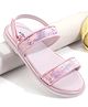 Pine Kids Velcro Closer Sandals with Sequence Design - Pink