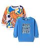 Babyhug Knit Full Sleeves Sweatshirts With Football & Text Graphics Pack of 2 - Orange & Blue