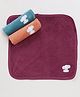 Simply Terry Knit Hand & Face Towels with Elephant Embroidery L 30.5 x B 30.5 cm Pack of 3 - Multicolor