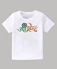 KAVEE Pure Cotton Republic Day Theme Half Sleeves Jai Hind Text Printed Tee - White