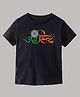 KAVEE Pure Cotton Republic Day Theme Half Sleeves Jai Hind Text Printed Tee - Black