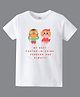 KAVEE Pure Cotton Rakhsabandhan Theme Half Sleeves Partner In Crime Text Printed Tee - White