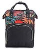 ZOE Multifunctional Diaper Backpack Leaves Print- Black