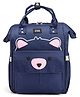 ZOE Multifunctional Water Resistant Diaper Backpack with Bear Patch -Navy Blue