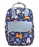 Zoe Multifunctional Cat Printed Travel Friendly Diaper Backpack - Navy Blue