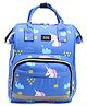 Zoe Multi-storage Unicorn Printed Travel Friendly Diaper Backpack- Blue