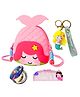 Bunie Mermaid Shaped Sling Bag with Key Ring Comb and Mirror  Pink