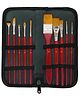 Bunie Artist Paint Brush Set with Zipper Carrying Case  10 Pcs Red