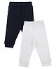 My Milestone Pack Of 2 100% Cotton Solid Pants - Navy Blue & White