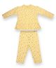 My Milestone Pure Cotton Full Sleeves Lemon Printed Top & Pant - Yellow