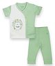My Milestone 100%  Cotton Half Sleeves Animal Printed Top & Pant - Sage Green