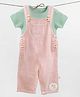 Somersault  Half Sleeves Solid Dungaree & Tee   - Pink