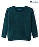 Honeyhap Premium  Knitted Full Sleeves Pullover Sweater with Cable Knit Design - Dark Green