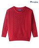 Honeyhap Premium Knitted Full Sleeves Pullover Sweater with Cable Knit Design - Red