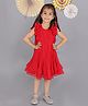 Lil' Drama Sleeveless Pleated & Frill Detailed Dress - Red