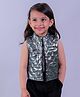 Lil' Drama  Sleeveless Shimmer Detailed Quilting  Jacket - Grey