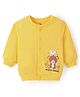 Doodle Poodle 100% Cotton Light Weight Looper Knit Front Open Sweatjacket with Bear Print - Yellow