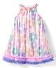 Lil' Drama Sleeveless Floral Shimmer Detailed Dress - Multi