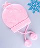 Babyhug Woollen Tie Knot Cap with Pom Pom - Pink
