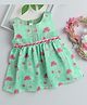 Many frocks & Satin Sleeveless Floral Printed Dress - Green