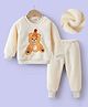Kookie Kids Full Sleeves Winter Wear Suit With Teddy Applique - Beige